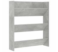 vidaXL Armoire à Chaussures Murale Etagère à Chaussures Organisateur Range-Chaussures Entrée Maison Intérieur Gris Béton 80x18x90 cm Aggloméré
