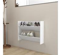 vidaXL Armoire à chaussures murale 80x18x60 cm blanc aggloméré