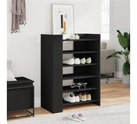 vidaXL Armoire à chaussures 848431 noir 74,5x37,5x100 cm bois d'ingénierie