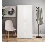 vidaXL Armoire à Chaussures, Organisateur de Chaussures avec Étagère, Meuble de Rangement Entrée Maison Intérieur, Blanc Bois d’Ingénierie 800288 Blanc G