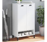 vidaXL Armoire à Chaussures, Placard de Rangement avec Porte, Meuble à Chaussures Couloir Salon, Industriel, Blanc Bois 374923