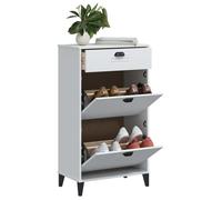 vidaXL Armoire à Chaussures, Placard de Rangement avec Tiroirs, Meuble à Chaussures Couloir Salon, Industriel, Blanc Bois 374926
