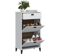 vidaXL Armoire à Chaussures, Placard de Rangement avec Tiroirs, Meuble à Chaussures Couloir Salon, Industriel, Blanc Bois 374926 Blanc G