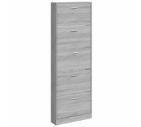 vidaXL Armoire à Chaussures Range-Chaussures Armoire de Rangement Meuble à Chaussures Entrée Couloir Salon Sonoma Gris 59x17x169 cm Bois d'Ingénierie