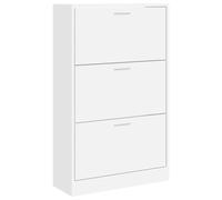 vidaXL Armoire à Chaussures Range-Chaussures Armoire de Rangement Meuble à Chaussures Entrée Couloir Salon Blanc 63x24x103 cm Bois d'Ingénierie