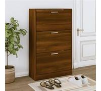 vidaXL Armoire à Chaussures Range-chaussures Armoire de Rangement Meuble à Chaussures Entrée Couloir Salon Chêne Marron 63x24x103cm Bois d'Ingénierie 342557 Marron G