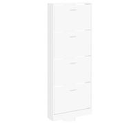 vidaXL Armoire à Chaussures Range-Chaussures Armoire de Rangement Meuble à Chaussures Entrée Couloir Salon Blanc 59x17x150 cm Bois d'Ingénierie