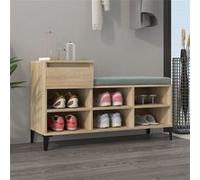 vidaXL Armoire à Chaussures Range-chaussures Armoire de Rangemente Meuble à Chaussures Entrée Couloir Salon Chêne Sonoma 102x36x60cm Bois d'Ingénierie Marron G