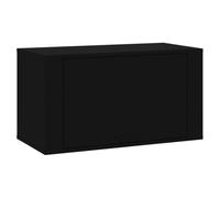 vidaXL Armoire à Chaussures Range-Chaussures Armoire de Rangemente Meuble à Chaussures Entrée Couloir Salon Murale Noir 70x35x38 cm Bois d'Ingénierie