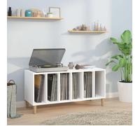 vidaXL Armoire à Disques, Armoire Latérale avec Rangement, Meuble pour Tourne-Disque, Buffet de Salon, Industriel, Maison Blanc Bois d'Ingénierie