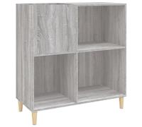 vidaXL Armoire à Disques, Armoire Latérale avec Rangement, Meuble pour Tourne-Disque, Buffet de Salon, Industriel, Sonoma Gris Bois d'Ingénierie