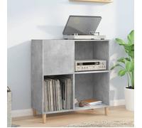 vidaXL Armoire à Disques, Armoire Latérale avec Rangement, Meuble pour Tourne-Disque, Buffet de Salon, Industriel, Gris 831993