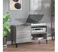 vidaXL Armoire à Disques, Armoire Latérale avec Rangement, Meuble pour Tourne-Disque, Buffet de Salon, Moderne, Sonoma Gris 831955