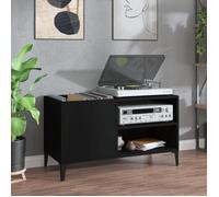 vidaXL Armoire à Disques, Armoire Latérale avec Rangement, Meuble pour Tourne-Disque, Buffet de Salon, Moderne, Maison Noir 831950