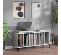 vidaXL Armoire à Disques, Armoire Latérale avec Rangement, Meuble pour Tourne-Disque, Buffet de Salon, Moderne, Gris Béton 831985