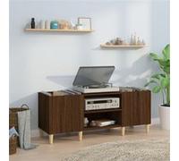 vidaXL Armoire à Disques, Armoire Latérale avec Rangement, Meuble pour Tourne-Disque, Buffet de Salon, Moderne, Chêne Marron Bois d'Ingénierie G