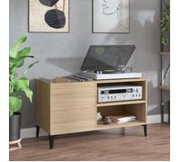 vidaXL Armoire à disques 831952 — Rangement pour tourne-disque, moderne, chêne Sonoma 84,5x38x48 cm