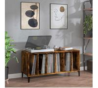 vidaXL Armoire à Disques, Armoire Latérale avec Rangement, Meuble pour Tourne-Disque, Buffet de Salon, Moderne, Chêne Fumé 831986