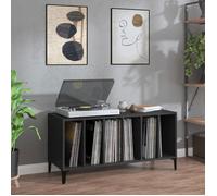 vidaXL Armoire à Disques, Armoire Latérale avec Rangement, Meuble pour Tourne-Disque, Buffet de Salon, Moderne, Maison Noir 831982