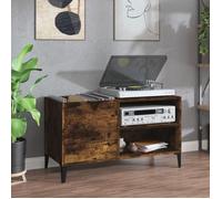 vidaXL Armoire à Disques, Armoire Latérale avec Rangement, Meuble pour Tourne-Disque, Buffet de Salon, Moderne, Chêne Fumé 831954