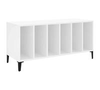 vidaXL Armoire à Disques, Armoire Latérale avec Rangement, Meuble pour Tourne-Disque, Buffet de Salon, Moderne, Maison Blanc Bois d'Ingénierie