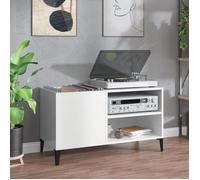 vidaXL Armoire à disques blanc brillant 84,5x38x48cm bois d'ingénierie