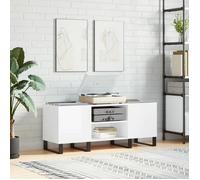 vidaXL Armoire à disques blanc brillant 121x38x48 cm bois d'ingénierie 831686
