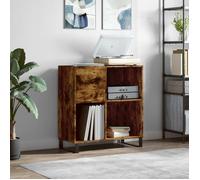 vidaXL Armoire à Disques, Support de Tourne-Disque, Armoire Latérale avec Rangement, Buffet de Salon, Moderne, Chêne Fumé Bois d'Ingénierie