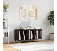 vidaXL Armoire à Disques, Support de Tourne-Disque, Armoire Latérale avec Rangement, Buffet de Salon, Moderne, Noir Bois d'Ingénierie