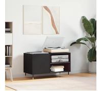 vidaXL Armoire à disques noir 85x38x48 cm bois d'ingénierie 831693