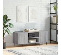 vidaXL Armoire à disques sonoma gris 121x38x48 cm bois d'ingénierie831682 Gris G