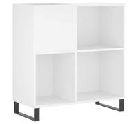 vidaXL Armoire à Disques, Support de Tourne-Disque, Armoire Latérale avec Rangement, Buffet de Salon, Moderne, Blanc Bois d'Ingénierie