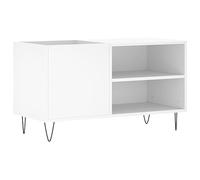 vidaXL Armoire à Disques, Support de Tourne-Disque, Armoire Latérale avec Rangement, Buffet de Salon, Moderne, Blanc Bois d'Ingénierie