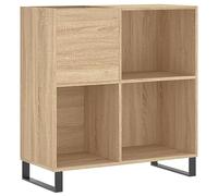 vidaXL Armoire à Disques, Support de Tourne-Disque, Armoire Latérale avec Rangement, Buffet de Salon, Moderne, Chêne Sonoma Bois d'Ingénierie