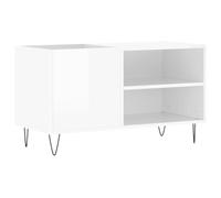 vidaXL Armoire à disques – Buffet moderne en bois d'ingénierie, rangement, Blanc brillant
