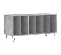 vidaXL Armoire à Disques, Support de Tourne-Disque, Armoire Latérale avec Rangement, Buffet de Salon, Moderne, Gris Béton Bois d'Ingénierie