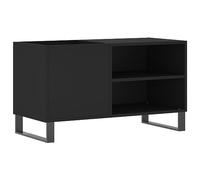 vidaXL Armoire à Disques, Support de Tourne-Disque, Armoire Latérale avec Rangement, Buffet de Salon, Moderne, Noir Bois d'Ingénierie
