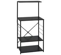vidaXL Armoire à four à micro-ondes noir 60x39,6x123cm bois ingénierie