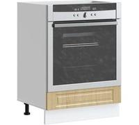 vidaXL Armoire à four Porto chêne sonoma bois d'ingénierie 854000 Blanc