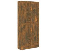 vidaXL Armoire à Livres Étagère à Livres Armoire de Rangement Meuble de Salle de Séjour Intérieur Chêne Fumé 82,5x30,5x185,5cm Bois d'Ingénierie