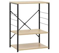 vidaXL Armoire à micro-ondes noir et chêne 60x39,6x79,5 cm