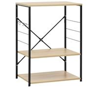 vidaXL Armoire à Micro-Ondes, Support pour Micro-Ondes, Étagère de Cuisine, Meuble de Rangement Salle à Manger Maison Intérieur, Noir et Chêne