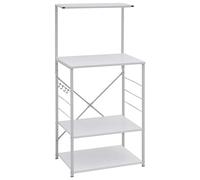 vidaXL Armoire à Micro-Ondes, Support pour Micro-Ondes, Étagère de Cuisine, Meuble de Rangement Salle à Manger Maison Intérieur, Blanc Bois d’Ingénierie