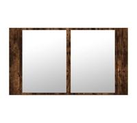 vidaXL Armoire à miroir à LED de bain chêne fumé 80x12x45 cm acrylique