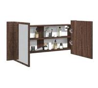 vidaXL Armoire à miroir LED 834961 – Chêne marron 100x12x45 cm