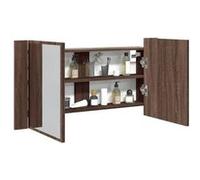 vidaXL Armoire Miroir LED 90x12x45 cm - Chêne Marron