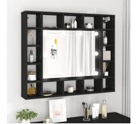 vidaXL Armoire à miroir à LED noir 91x15x76,5 cm, armoire de maquillage avec miroir, armoire murale avec miroir, armoire de 833496