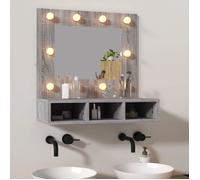 vidaXL Armoire à miroir avec LED Sonoma gris 60x31,5x62 cm