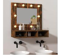 Spiegelkast met LED-verlichting 60x31,5x62 cm gerookt eiken820454