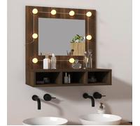 vidaXL Armoire à miroir 820456 avec éclairage LED 60x31,5x62 cm chêne marron